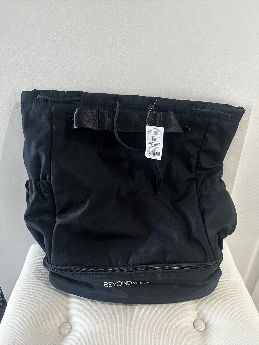 Beyond Yoga Black Convertible Tote/Backpack with Shoe Compartment